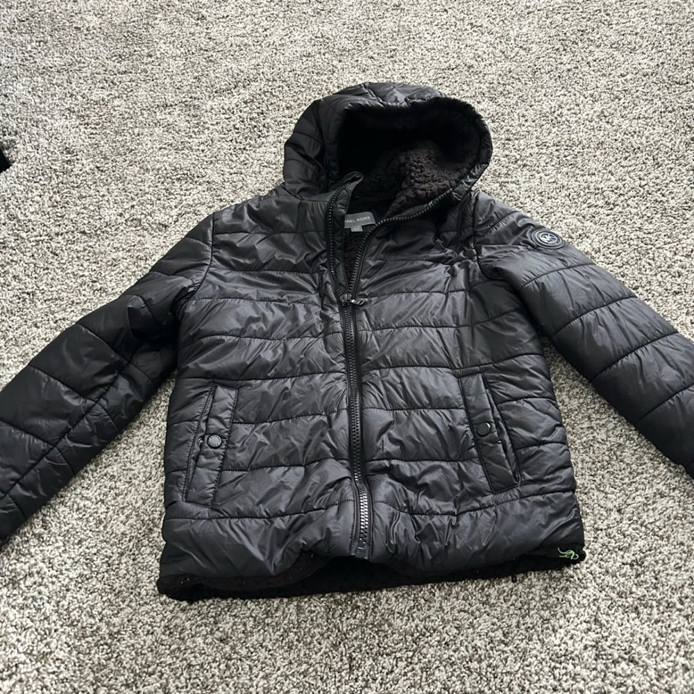 Michael Kors Kids Charcoal Puffer Jacket 14/16